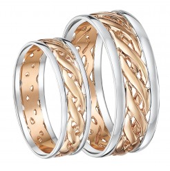 His & Hers 6&7mm Two Colour Rose Gold Celtic Wedding rings